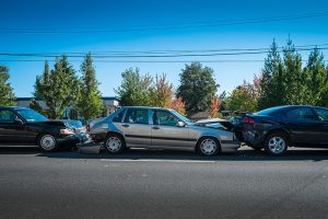 A three car pile-up.